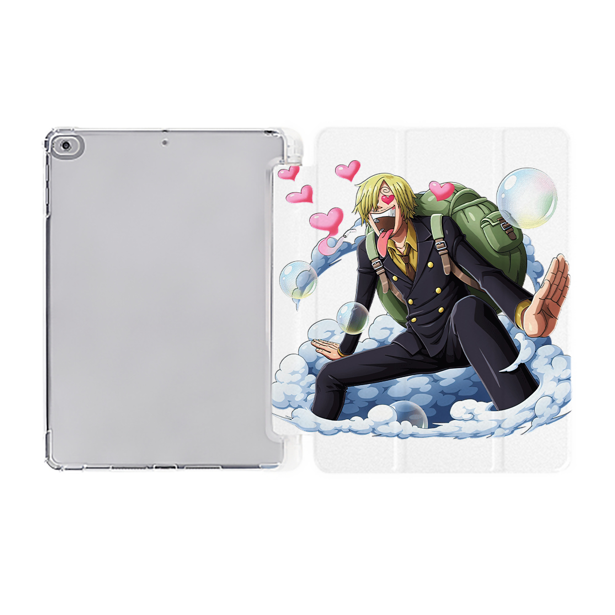（画像用） ワンピース サンジ ONE PIECE Sanji IPad ケース ペン収納付き 三つ折りスタンド PUレザー×シリコン 対応機種9.5/10.5/10.9インチ